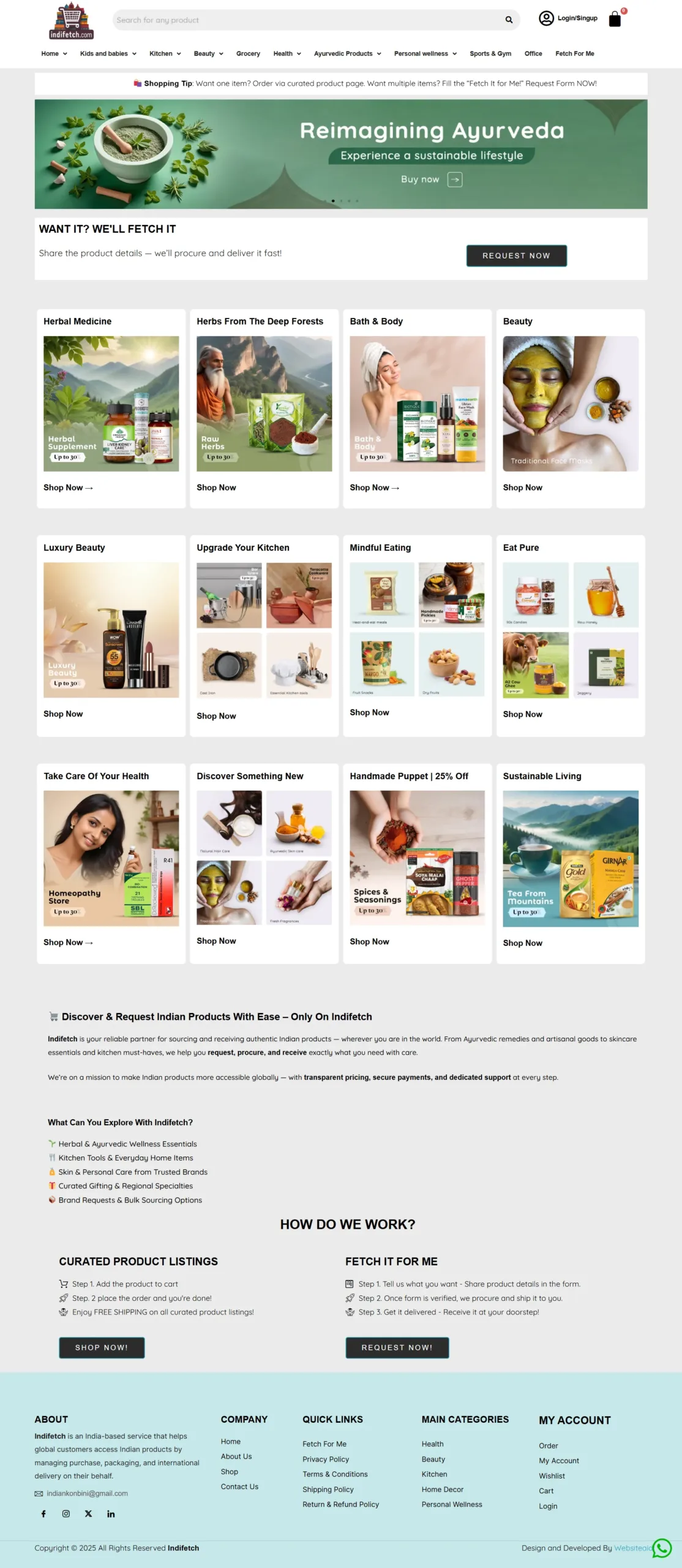 Indifetch website